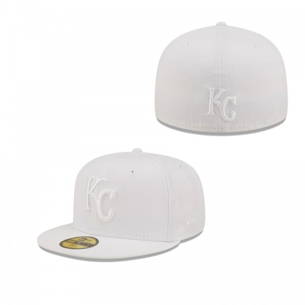 Kansas City Royals White On White 59FIFTY Fitted Hat