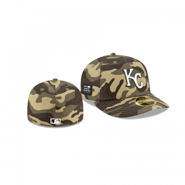 Men's Kansas City Royals 2021 Armed Forces Day Camo On-Field Low Profile 59FIFTY Fitted Hat