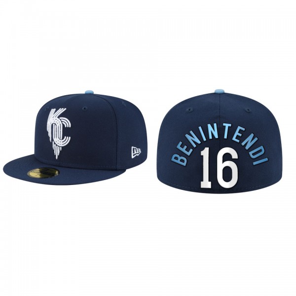 Men's Andrew Benintendi Royals Navy 2022 City Connect Fitted Hat