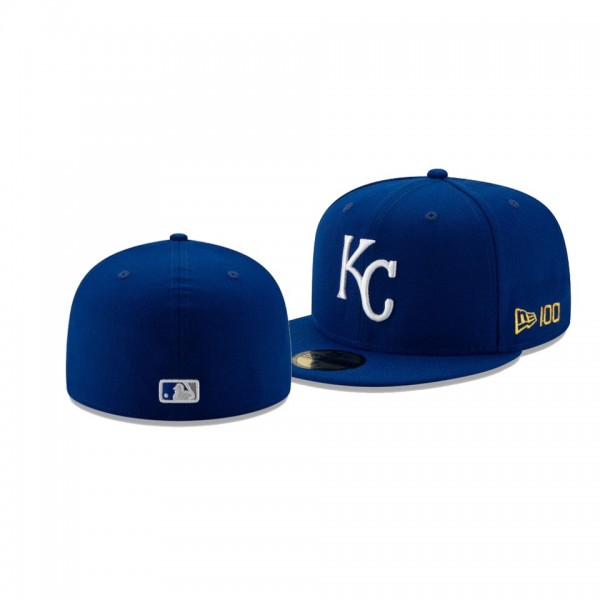 Men's Kansas City Royals New Era 100th Anniversary Blue Team Color 59FIFTY Fitted Hat