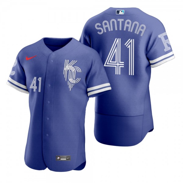 Men's Kansas City Royals Carlos Santana Royal 2022 City Connect Authentic Jersey