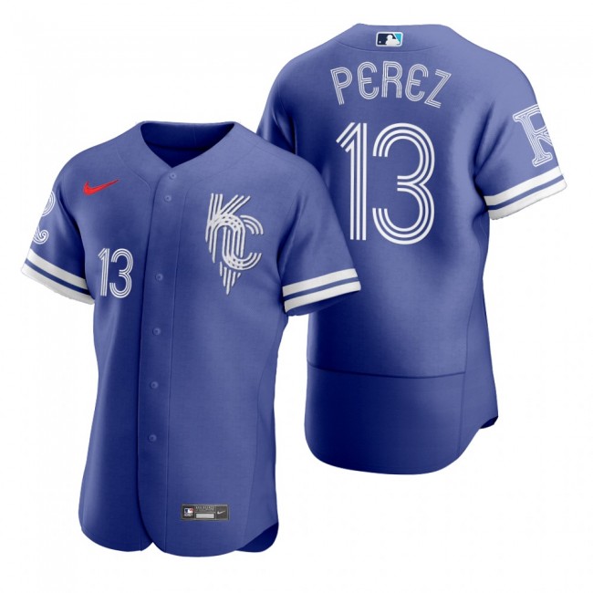 Men's Kansas City Royals Salvador Perez Royal 2022 City Connect Authentic Jersey