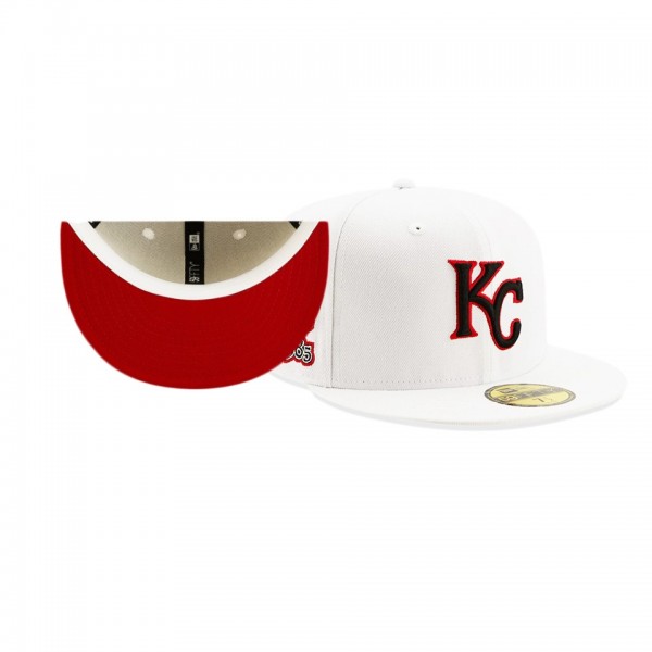 Kansas City Royals Red Undervisor White 1985 World Series Patch 59FIFTY Hat