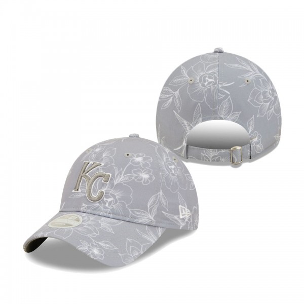 Women's Kansas City Royals New Era Gray Botanic 9TWENTY Adjustable Hat