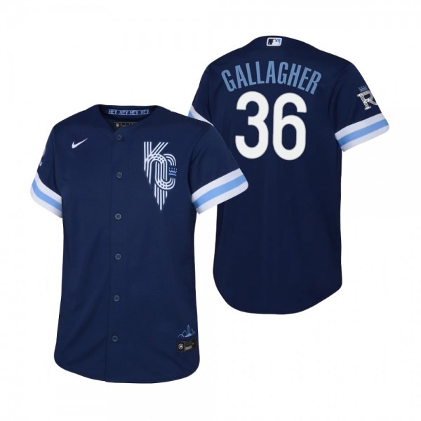 Youth Kansas City Royals Cam Gallagher Nike Navy 2022 City Connect Replica Jersey