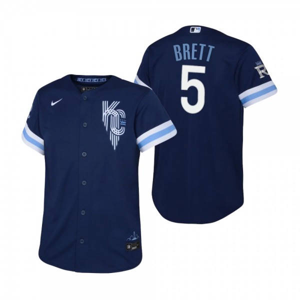 Youth Kansas City Royals George Brett Nike Navy 2022 City Connect Replica Jersey