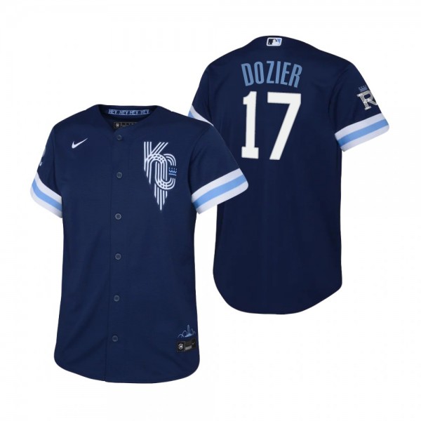 Youth Kansas City Royals Hunter Dozier Nike Navy 2022 City Connect Replica Jersey