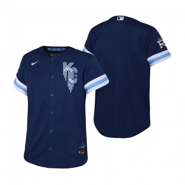 Youth Kansas City Royals Nike Navy 2022 City Connect Replica Jersey