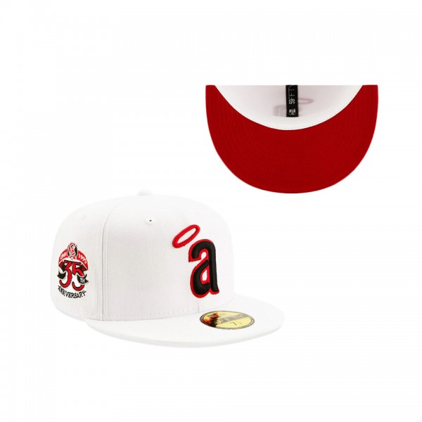 Angels 35th Anniversary Patch Red Undervisor Fitted Cap White