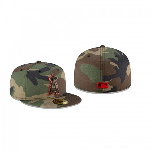 Men's Los Angeles Angels Forest Pop Camo Green 59FIFTY Fitted Hat