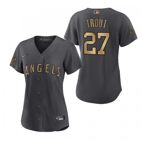 Women's Mike Trout Angels Charcoal 2022 MLB All-Star Game Replica Jersey