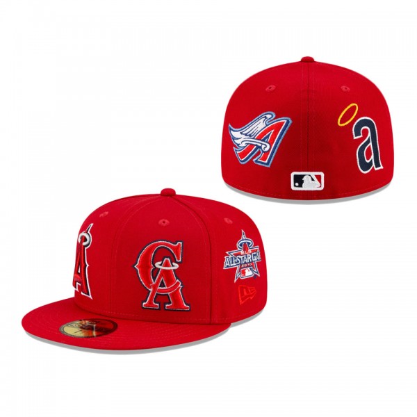 Angels Patch Pride Fitted Cap Red