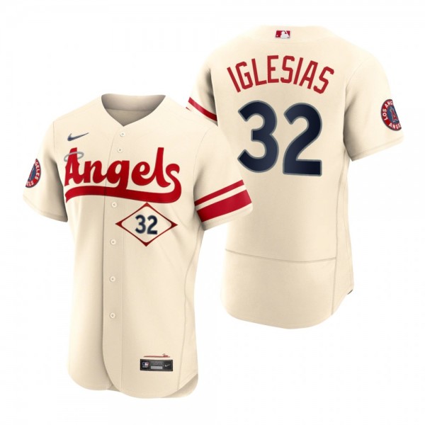 Men's Los Angeles Angels Raisel Iglesias Cream 2022 City Connect Authentic Jersey