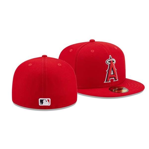 Los Angeles Angels Logo Side Red 59FIFTY Fitted Hat