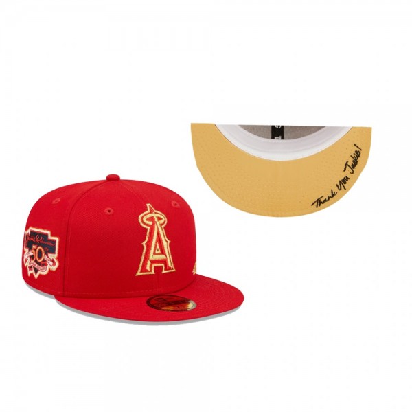 Los Angeles Angels Red Thank You Jackie 2.0 59FIFTY Fitted Hat