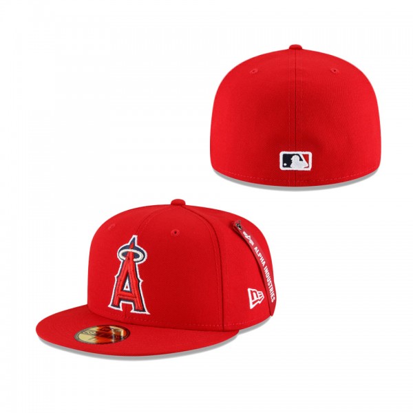 Los Angeles Angels New Era X Alpha Industries 59FIFTY Fitted Hat Red