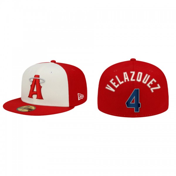 Andrew Velazquez Angels Red 2022 City Connect 59FIFTY Fitted Hat
