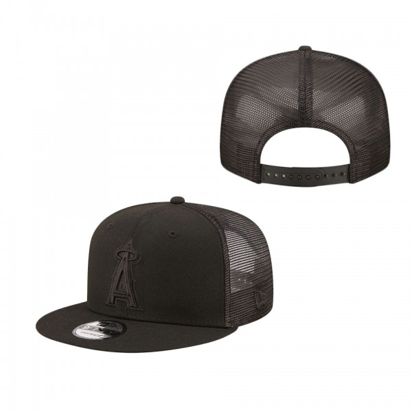 Men's Los Angeles Angels New Era Blackout Trucker 9FIFTY Snapback Hat