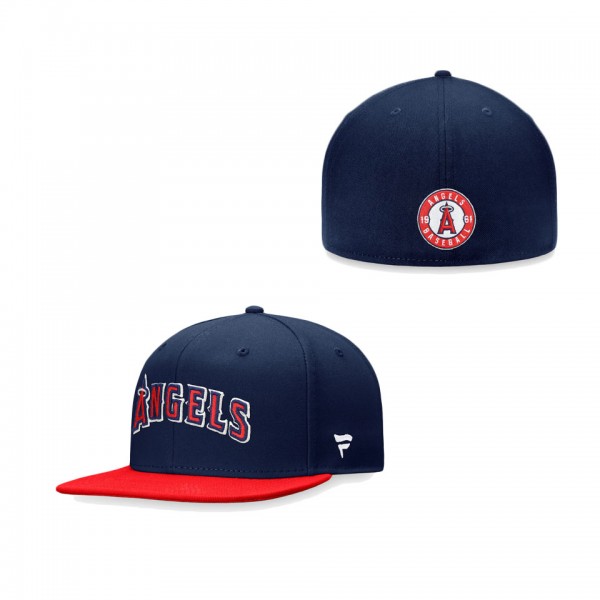 Los Angeles Angels Fanatics Branded Iconic Multi Patch Fitted Hat - Navy Red