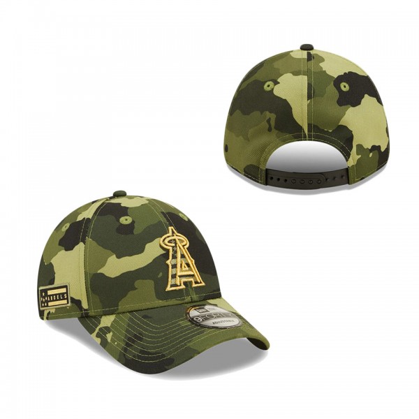 Men's Los Angeles Angels New Era Camo 2022 Armed Forces Day 9FORTY Snapback Adjustable Hat