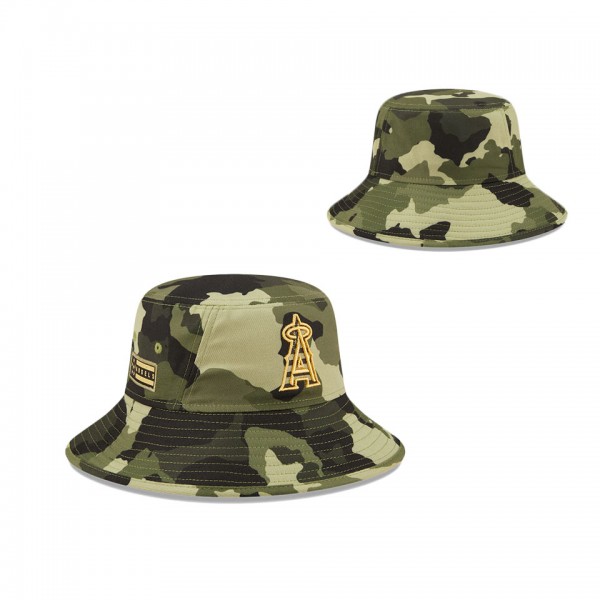Men's Los Angeles Angels New Era Camo 2022 Armed Forces Day Bucket Hat