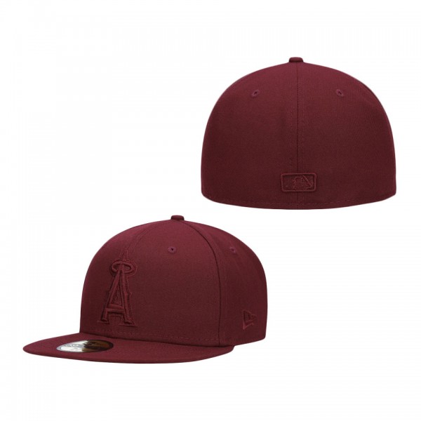 Los Angeles Angels New Era Oxblood Tonal 59FIFTY Fitted Hat Maroon