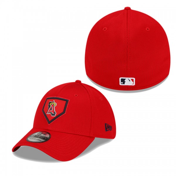 Los Angeles Angels Red 2022 Clubhouse Alternate Logo 39THIRTY Flex Hat