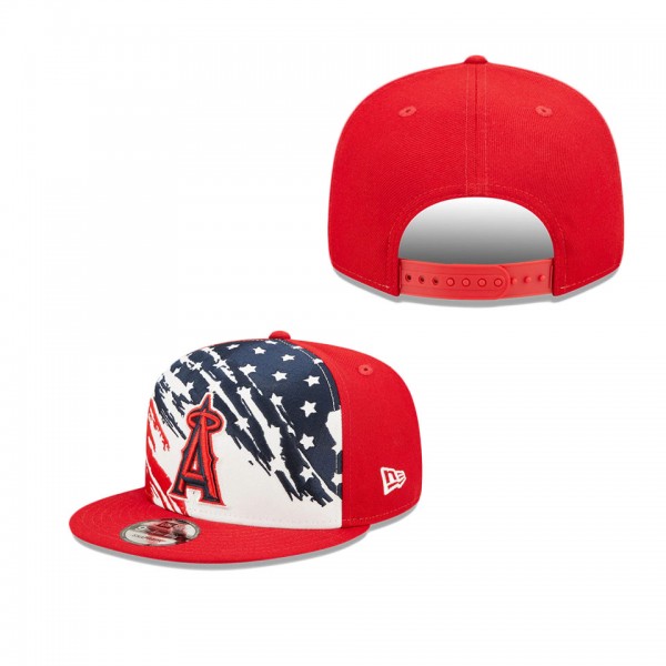 Los Angeles Angels Red 2022 4th Of July Stars Stripes 9FIFTY Snapback Adjustable Hat