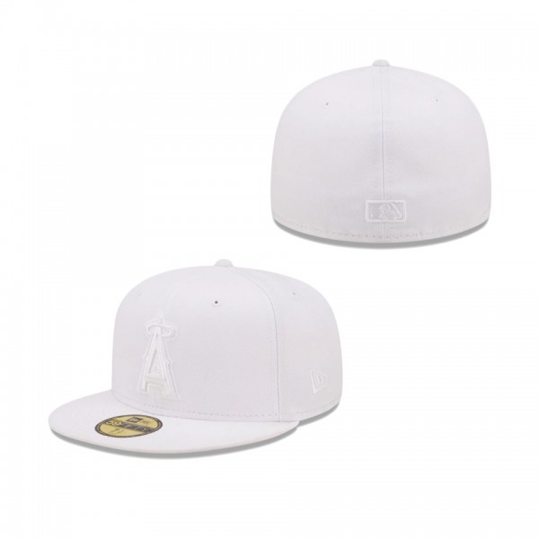 Men's Los Angeles Angels White On White 59FIFTY Fitted Hat