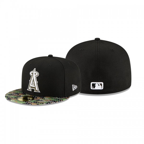 Men's Los Angeles Angels Star Viz Black Camo 59FIFTY Fitted Hat