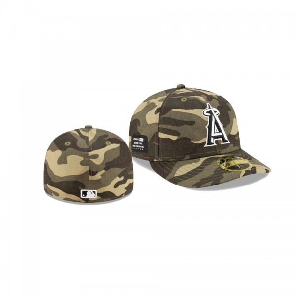 Men's Los Angeles Angels 2021 Armed Forces Day Camo On-Field Low Profile 59FIFTY Fitted Hat