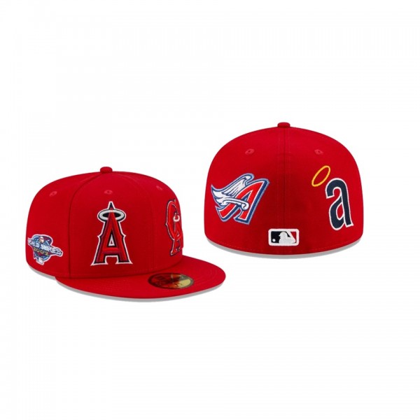Men's Los Angeles Angels Patch Pride Red 59FIFTY Fitted Hat