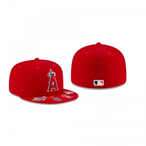 Men's Los Angeles Angels Visor Hit Red 59FIFTY Fitted Hat