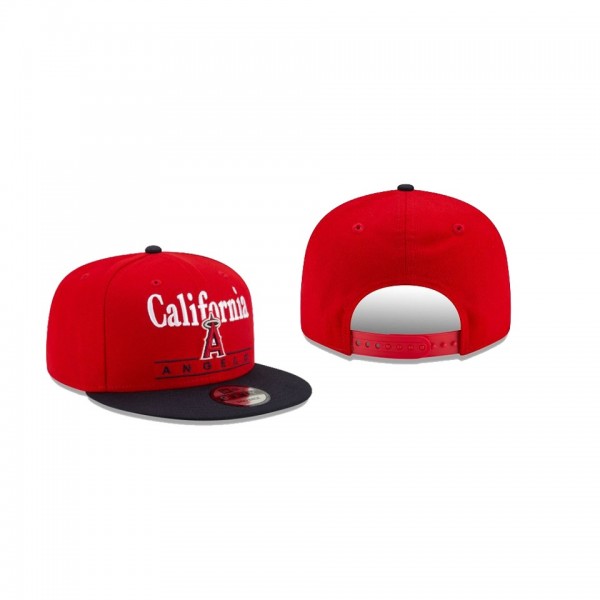 Men's Los Angeles Angels Two Tone Retro Red 9FIFTY Snapback Hat