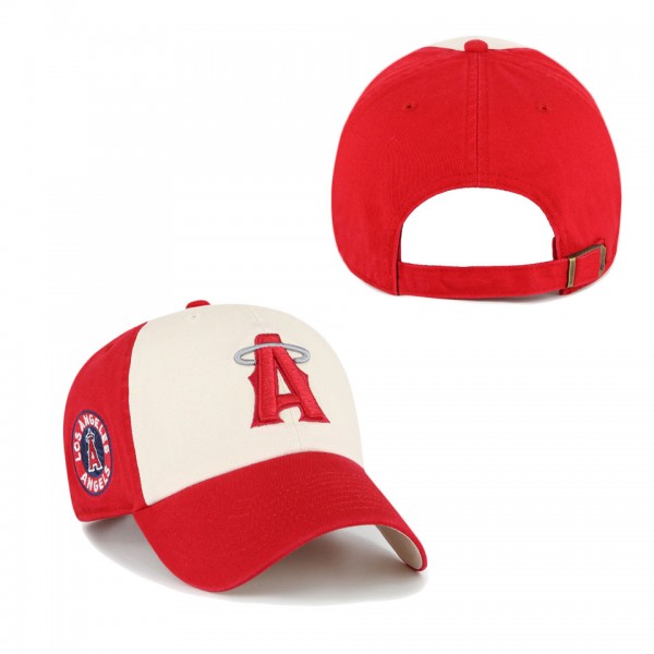 Men's Los Angeles Angels '47 Red Area Code City Connect Clean Up Adjustable Hat