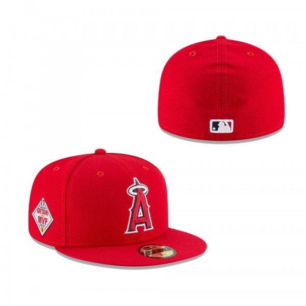 Shohei Ohtani Los Angeles Angels New Era 2021 American League MVP Authentic Collection On-Field 59FIFTY Fitted Hat Red