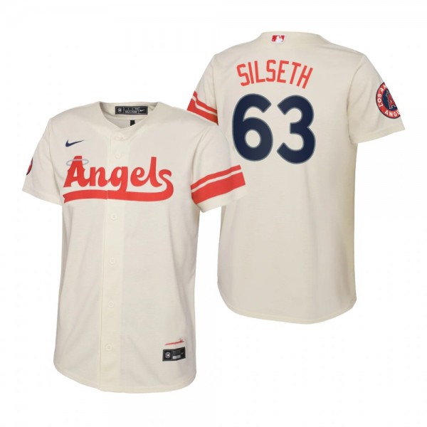 Youth Los Angeles Angels Chase Silseth Cream 2022 City Connect Replica Jersey