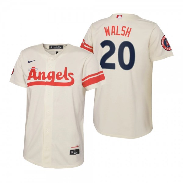 Youth Los Angeles Angels Jared Walsh Nike Cream 2022 City Connect Replica Jersey