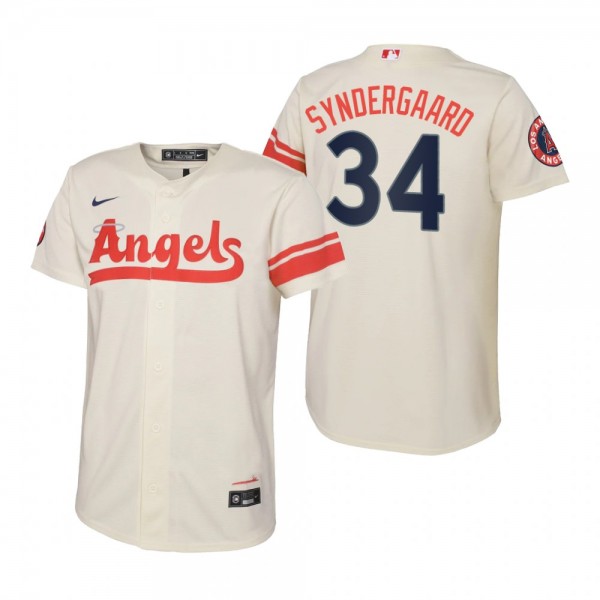 Youth Los Angeles Angels Noah Syndergaard Nike Cream 2022 City Connect Replica Jersey