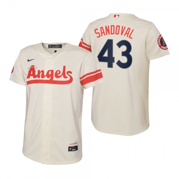 Youth Los Angeles Angels Patrick Sandoval Nike Cream 2022 City Connect Replica Jersey