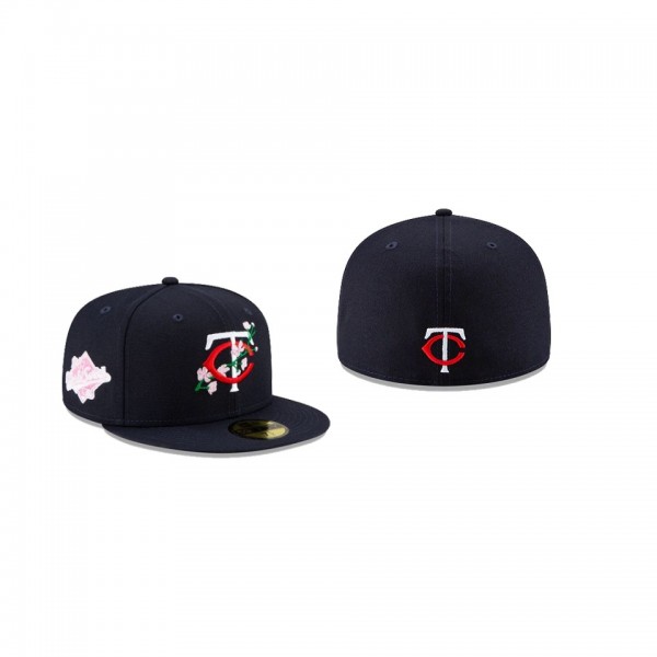 Men's Minnesota Twins Side Patch Bloom Black 59FIFTY Fitted Hat