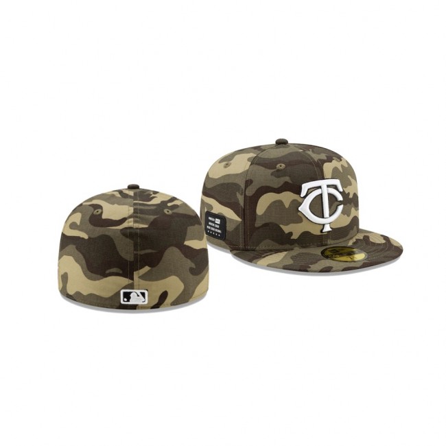 Men's Minnesota Twins 2021 Armed Forces Day Camo On-Field 59FIFTY Fitted Hat