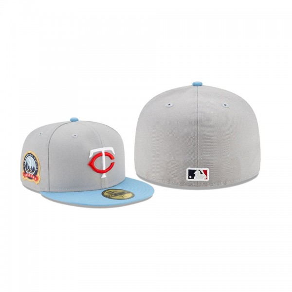 Men's Minnesota Twins 60th Anniversary Patch Gray 59FIFTY Fitted Hat