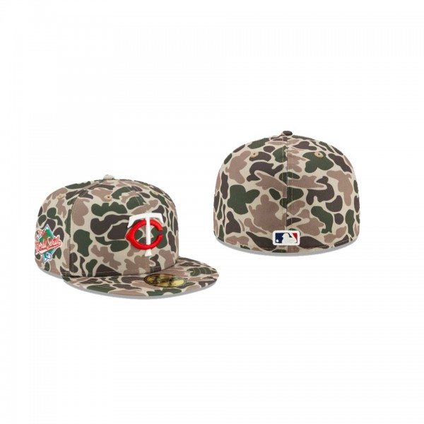 Men's Minnesota Twins # Duck Camo 59FIFTY Fitted Hat Green