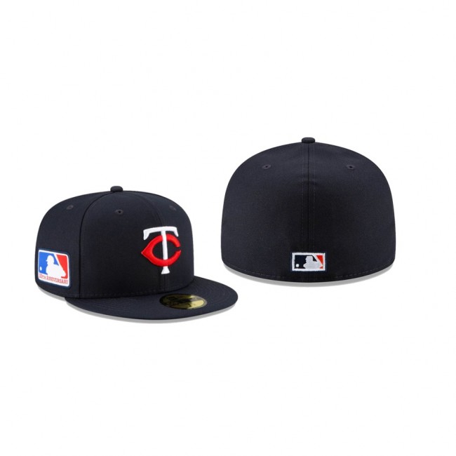 Men's Minnesota Twins 100th Anniversary Patch Navy 59FIFTY Fitted Hat
