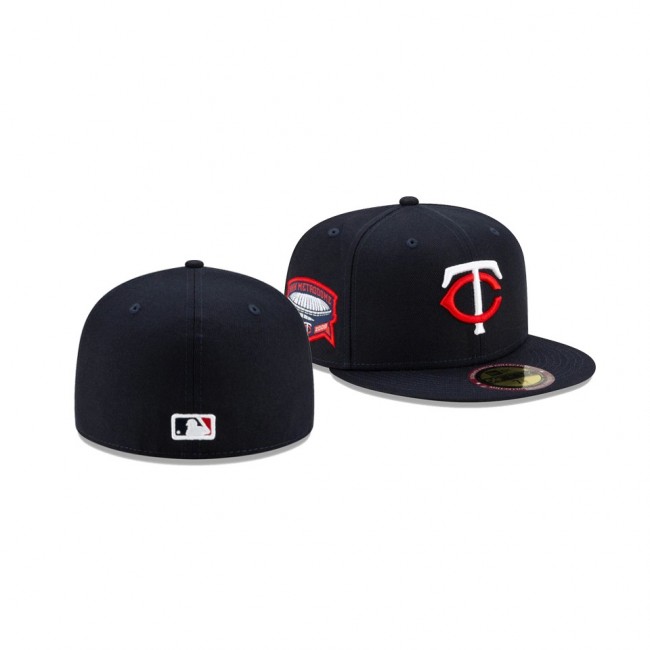 Men's Minnesota Twins Stadium Patch Navy Metrodome Final Season 59FIFTY Fitted Hat