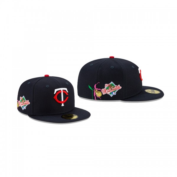 Men's Minnesota Twins State Flower Navy 59FIFTY Fitted Hat