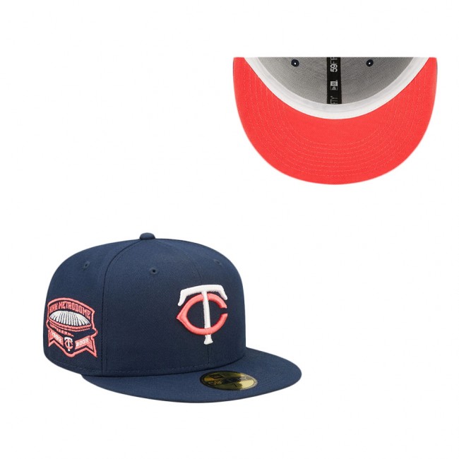 Men's Minnesota Twins Navy HHH Metrodome Lava Undervisor Fitted Hat