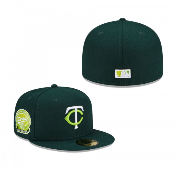 Twins 1965 American League Champions 40th Anniversary Color Fam Lime Undervisor Cap Green