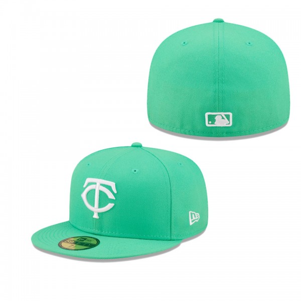 Minnesota Twins Island Green Logo White 59FIFTY Fitted Hat